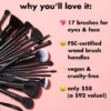 17-Piece Ultimate Makeup Brush Set & Travel Roll